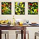 Three Photo paintings for the interior, Green Leaves Triptych, Fine art photographs, Moscow,  Фото №1