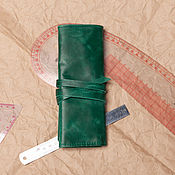 Канцелярские товары handmade. Livemaster - original item Pencil case made of leather 