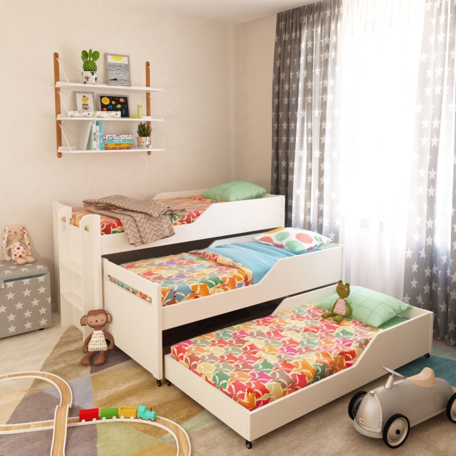 Детская кровать Для троих в интернет-магазине Ярмарка Мастеров по цене62000 ₽ – JMYXMRU