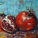 Oil painting on canvas pomegranates in a frame POMEGRANATE FRUIT. Pictures. pictures & decor of TanyaSeptember. My Livemaster. Фото №4