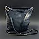 Women's bag, bag, genuine leather, dark blue, pul-ap, Classic Bag, St. Petersburg,  Фото №1