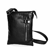 Сумки и аксессуары handmade. Livemaster - original item Men`s bag: Men`s Leather Bag Black Plaid Mod. C55-111. Handmade.