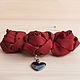 Колье из текстиля ткани "Три розы" бордовый сердце цветы. Колье. Мирослава (MesAmies). Интернет-магазин Ярмарка Мастеров.  Фото №2