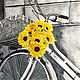 Painting "Yellow flowers and a bicycle". Watercolor, Pictures, Smolensk,  Фото №1