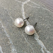 Украшения handmade. Livemaster - original item Earring studs ear studs set pearl white. Handmade.