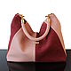 Classic bag: Hobo leather bag pink and dark red, Classic Bag, Bordeaux,  Фото №1