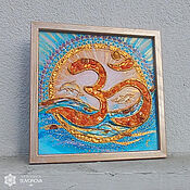 Картины и панно handmade. Livemaster - original item The amulet painting with the amber Om sign is handmade. Handmade.