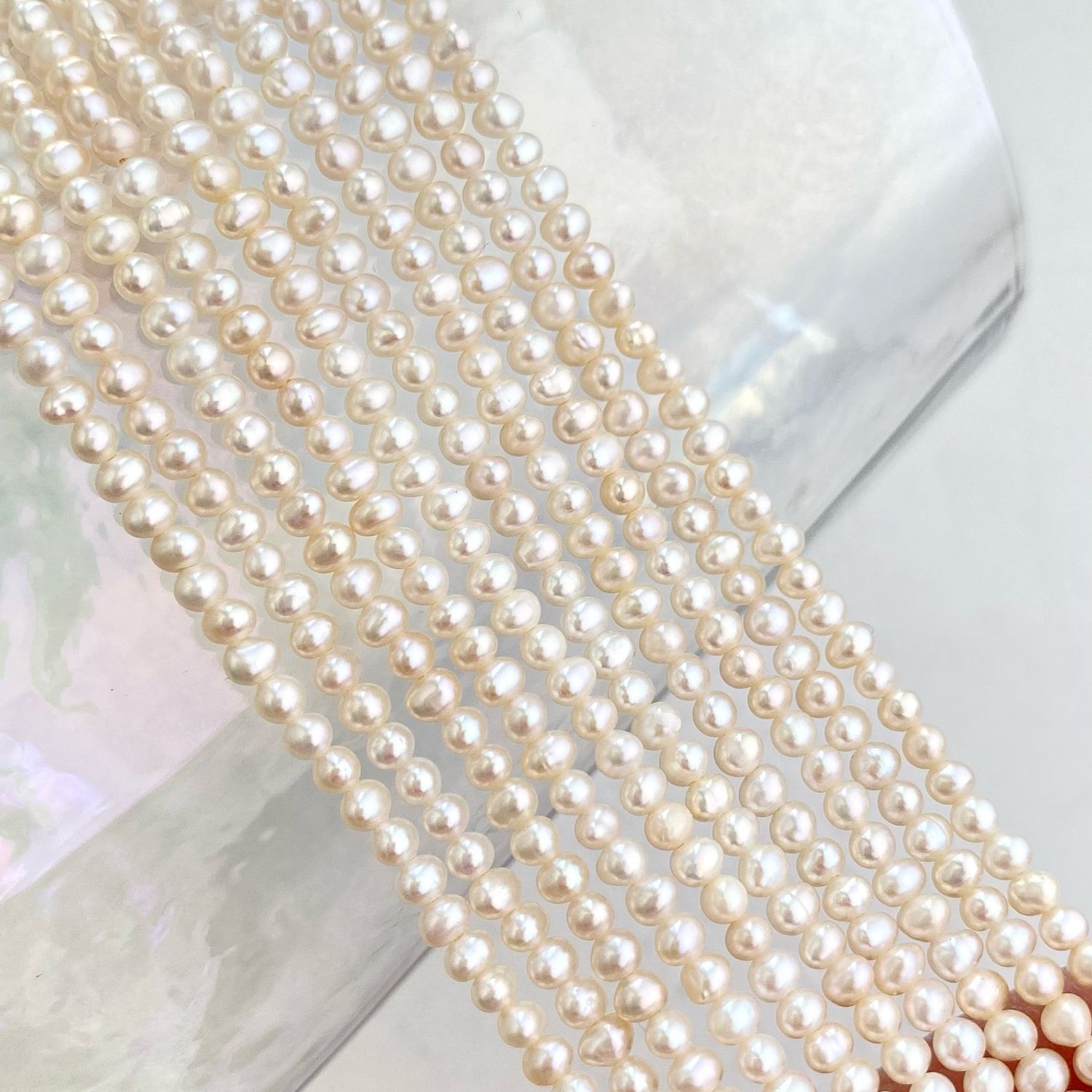 Жемчуг натуральный мелкий ААА, 2.5 * 3 мм, перламутровый в интернет ...