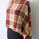Plaid tweed scarf male female red yellow. Scarves. WoolenHatWithFlowers. My Livemaster. Фото №5