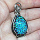 Drop pendant with laboratory blue opals in steel wire. Pendants. Mosaic Opal (mosaicopal). My Livemaster. Фото №6
