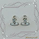 Earrings-ear-stud 'Tri-m' white gold 585, Topaz. Earrings. MaksimJewelryStudio. Online shopping on My Livemaster.  Фото №2