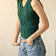 Knit waistcoat (cardigan)/crop top/cropped sweater/women's vest, Vests, Omsk,  Фото №1