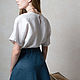 Льняная блуза с коротким рукавом, Блузки, Тверь,  Фото №1