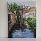Order Oil painting a Street in Bruges with a canal landscape On canvas. olga-klim (olga-klim). Livemaster. . Pictures Фото №3