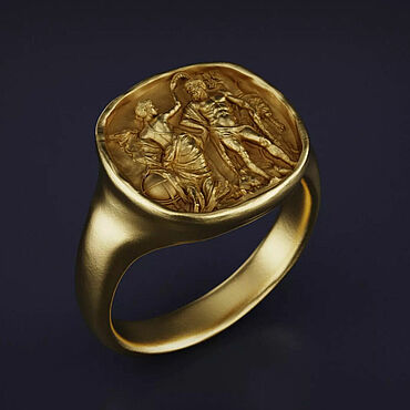 Украшения ручной работы. Ярмарка Мастеров - ручная работа Кольцо-печатка: Геракл. Handmade.