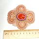 Brooch with carnelian Openwork bow Peach down color. Brooches. Masterskaya Albiny Lapinoj. My Livemaster. Фото №5