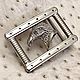 White metal buckle, for a 3.8 cm wide belt, Sewing accessories, St. Petersburg,  Фото №1