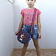 Shoulder bag for girls Denim with decor applique embroidery. Crossbody bag. Denimhandmade.Olga. My Livemaster. Фото №6