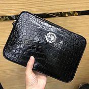 Сумки и аксессуары handmade. Livemaster - original item Men`s bag made of genuine crocodile leather, in black color.. Handmade.
