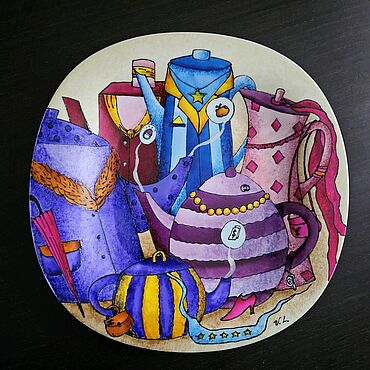 Картины и панно ручной работы. Ярмарка Мастеров - ручная работа Декоративная тарелка"Ярмарка тщеславия". Handmade.