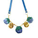 Quartz leather necklace, blue necklace with natural stones. Necklace. Irina Moro. My Livemaster. Фото №5