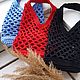 Заказать Авоська вязаная голубая из трикотажной пряжи. VivaStore Вязаные сумки и аксессуары. Ярмарка Мастеров. . Авоська Фото №3
