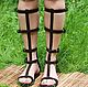 Roman Sandals suede Open with zipper Chocolate, Sandals, Moscow,  Фото №1