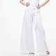 Заказать White Palazzo pants made of 100% linen. LINEN & SILVER ( LEN i SEREBRO ). Ярмарка Мастеров. . Pants Фото №3