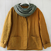 Одежда handmade. Livemaster - original item Jacket-sweatshirt made of mustard linen. Handmade.