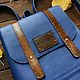 Order Backpack genuine leather'Satchel style boho bright blue. Gelekoka. Handmade leather bags.. Livemaster. . Backpacks Фото №3