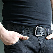 Аксессуары handmade. Livemaster - original item Orc belt made of genuine bull leather with forged buckle. Handmade.