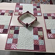 Для дома и интерьера handmade. Livemaster - original item Decorative napkins: A set of lunchmats with a textile basket. Handmade.