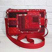 Сумки и аксессуары handmade. Livemaster - original item Small Patchwork Handbag For Phone, For Walking, Russian Red. Handmade.