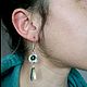 Серьги Этно/серебро, латунь, малахит. Серьги классические. Silvercat (Елена). Интернет-магазин Ярмарка Мастеров.  Фото №2