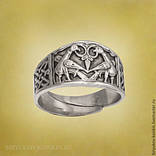 Кольцо из серебра "Византийское" с гранатом/кольцо филигрань