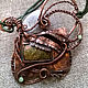 Copper wire wrapped necklace "In the depth of the forest", Necklace, St. Petersburg,  Фото №1