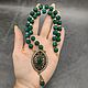 Emerald Necklace with chalcedony agate pendant. Necklace. naturalkavni. My Livemaster. Фото №4