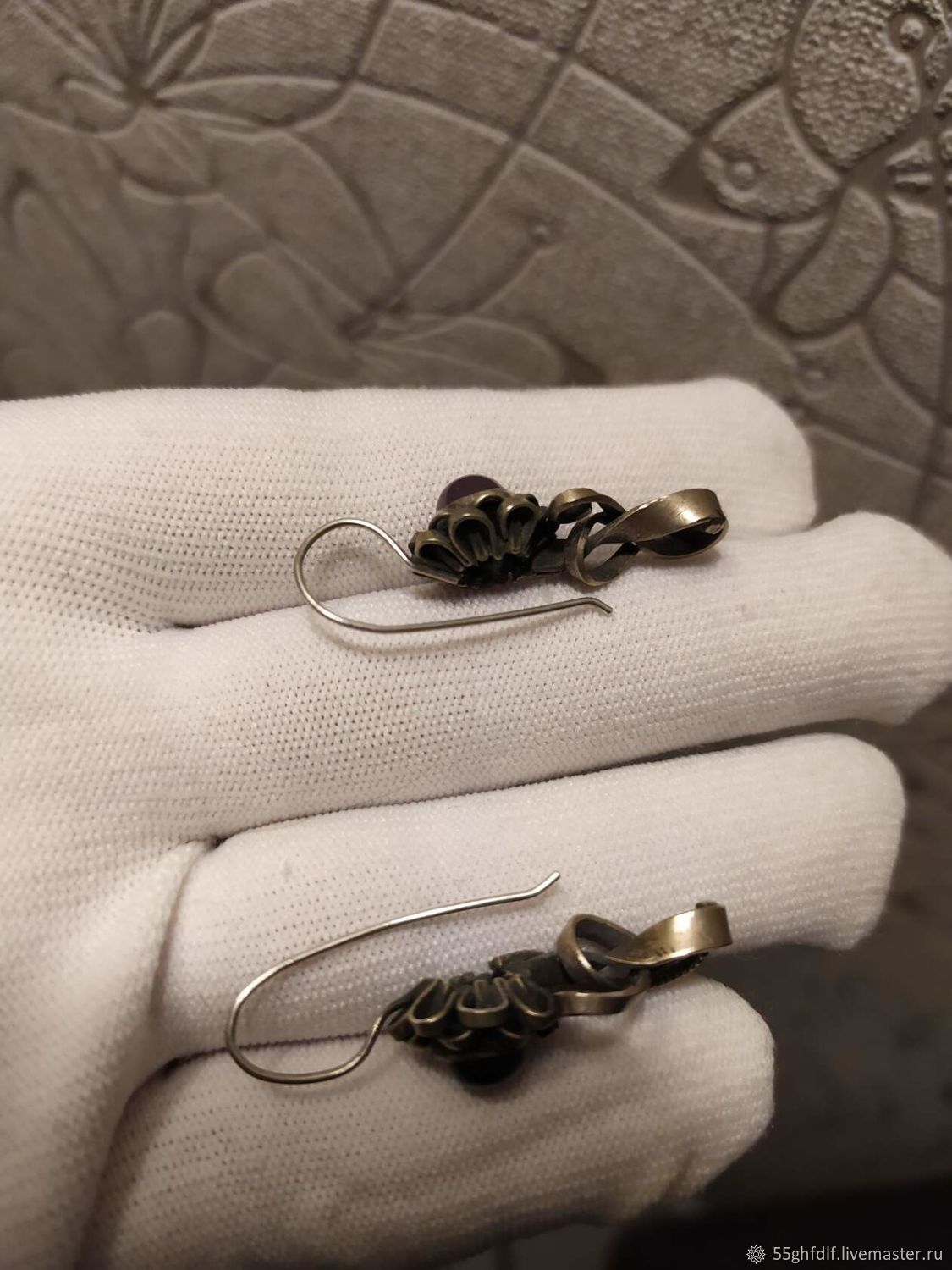 Винтаж: Серьги винтажные: Серьги из мельхиора с аметистом винтаж купить ...