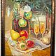 Painting 67,5h52,5, ,  framed Golden Christmas still Life oil on Canvas, Pictures, Dimitrovgrad,  Фото №1