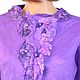 Order Felted Nuno jacket, wool cardigan ' Fleurs de violete'. Charmante Tutenafelt (crealanafr). Livemaster. . Jackets Фото №3