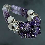 Украшения handmade. Livemaster - original item Lilianna-amethyst crystal chalcedony Bracelet. Handmade.