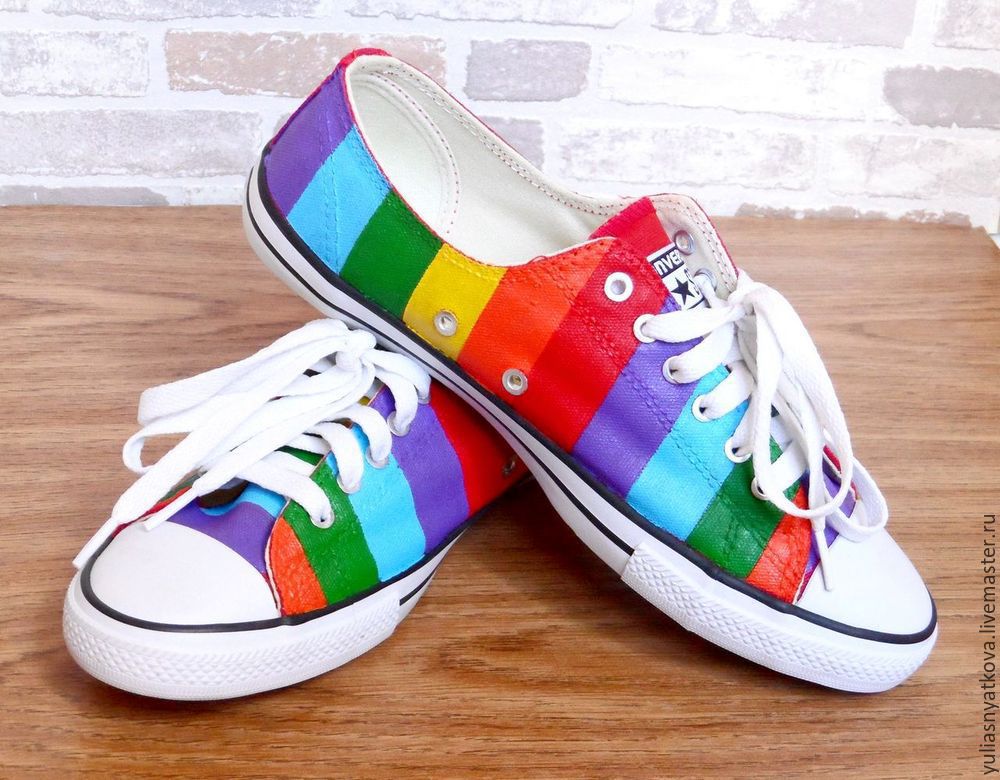 Converse Shoes Hand Painted, Rainbow Shoes, Custom ...