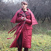 Одежда handmade. Livemaster - original item Coat oversize blanket long in the floor with ties with a scarf. Handmade.