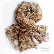 Аксессуары handmade. Livemaster - original item Leopard print crinkled chiffon scarf stole Leo. 100% silk.. Handmade.