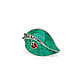 BROOCH malachite leaf with ladybug. The author's work. Brooches. ARIEL - MOSAIC. Online shopping on My Livemaster.  Фото №2