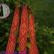 Русский стиль handmade. Livemaster - original item Sunrise Belt (Fern Flower and Fertility) yellow-red. Handmade.