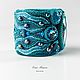 Order Turquoise Bracelet Ocean Flowers Sea Wave Turquoise Color. Elena Potsepnya Jewelry. Livemaster. . Cuff bracelet Фото №3