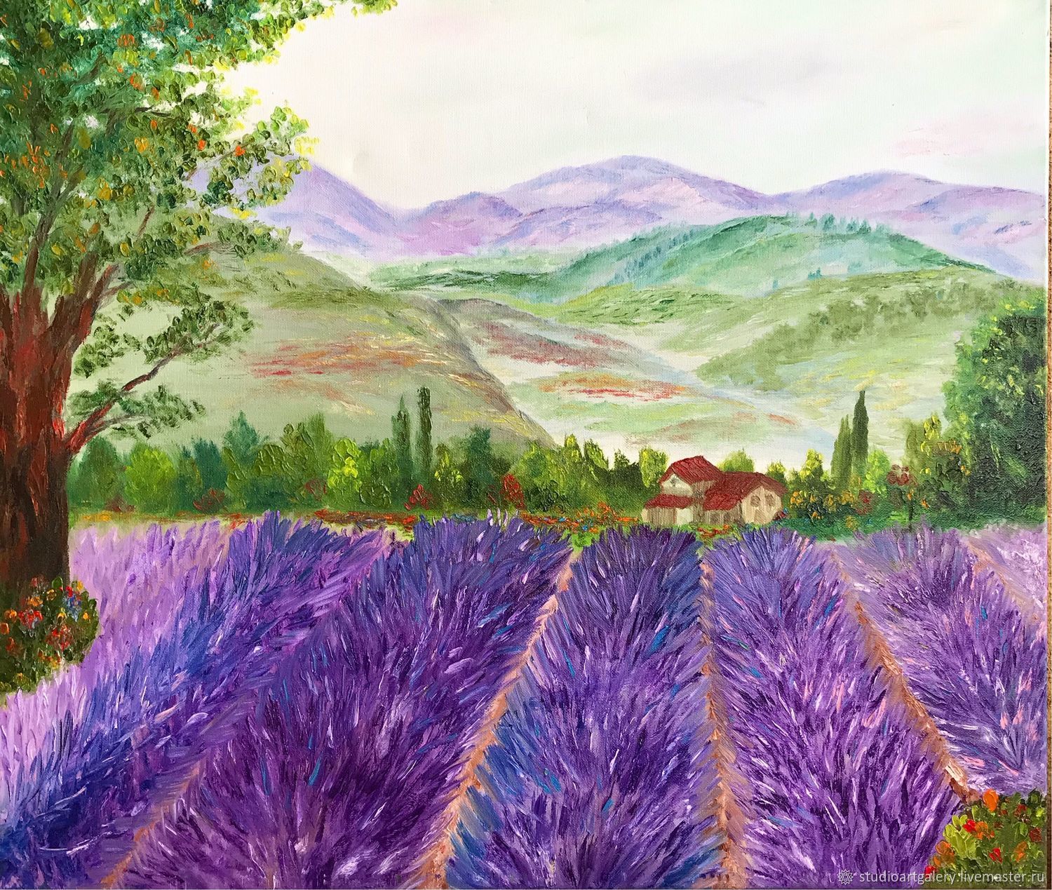 Картина поле лаванды