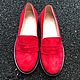 Loafers View red suede black smooth sole. Loafers. Hitarov (Hitarov). My Livemaster. Фото №5