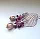 Silver earrings with ruby, garnet and Baroque pearl. Earrings. Ludmila-Stones (Ludmila-Stones). My Livemaster. Фото №6